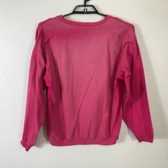 Vintage 80s Pro Spirit Shirt Size M/L Pink Long Sleeve Cotton Blend Logo - Picture 10 of 10